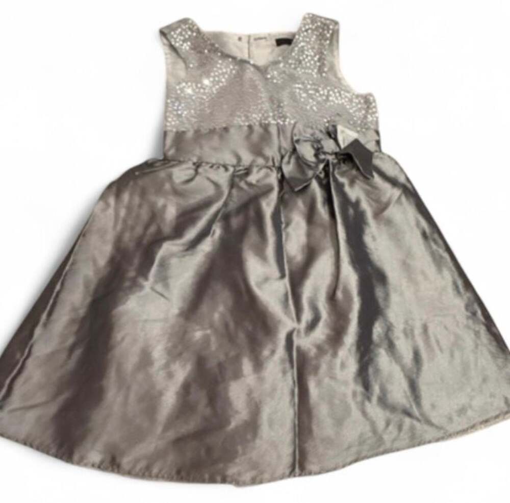 George Girls Silver Sequin Bodice Party Dress Size 2-3 Years